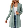 thumbnail image 3 of BiZtdJrK Dusters for Women Knit Long Sleeve Open Front Cardigans Lightweight Fashion Vacation Cardigan Sweater Mint Green S, 3 of 9