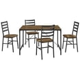 thumbnail image 2 of Walker Edison 5-Piece Industrial Angle Iron Dining Set with Slat Back Chairs - Reclaimed Barnwood, 2 of 2