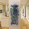 thumbnail image 1 of Cesta de pared de flores artificiales Lilys Rattan Simulation - Flores de seda de plástico para decoración de bodas y exteriores interiores - 35x35cm, 1 of 6