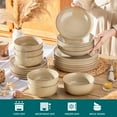thumbnail image 5 of Malacasa 24 Pcs Dinnerware Sets, Stoneware Plates and Bowls Set, Tableware Dishwasher Microwave Safe, Serves For 6 people, Brown, 5 of 10