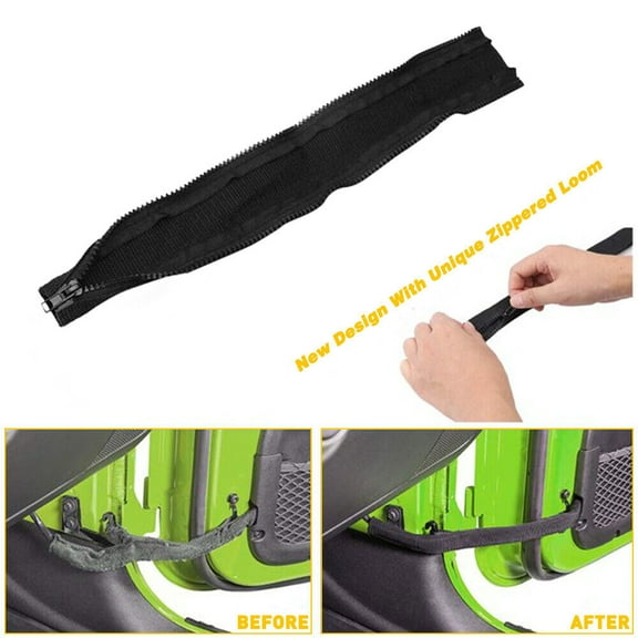 Door Limiting Straps for Jeep Wrangler JK JKU Door Strap with Zipper Black 2Pcs