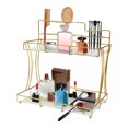 thumbnail image 3 of Bathroom Organizer Countertop with Toothbrush Holders, 2 Tier Bathroom Vanity Organizer Makeup Shelf Removable Tier Tray for Dresser,Bedroom, Living Room Gold, 3 of 23