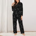 thumbnail image 2 of Pajama Sets for Women 2 Pcs, equation Math Print black Button Down Long Sleeve Sleepwear Lounge PJ Sets, 2 of 6