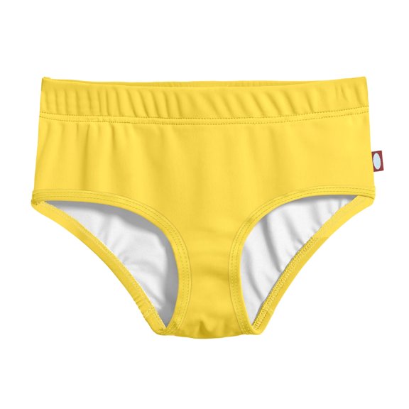 Girls UPF 50 Lined High-Waisted Swim Briefs | Yellow