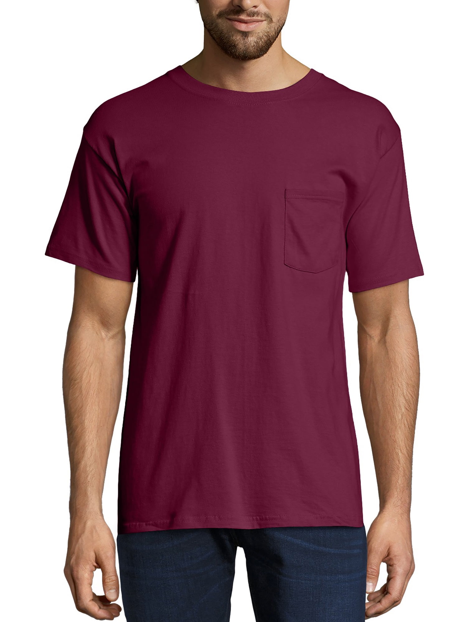Hanes Mens Premium Beefy-T Cotton Short Sleeve T-Shirt with Pocket ...