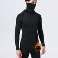thumbnail image 2 of Yuanlong Mens T-Shirts Solid Long Sleeve High Neck With Face Mask Thick Slim Tops Winter Layyering Wear Warm Base Shirts, 2 of 6