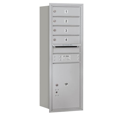 4C Horizontal Mailbox - 11 Door High Unit - Single Column - 4 MB1 Doors / 1 PL5 - Aluminum - Rear Loading - Private Access