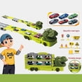 thumbnail image 6 of (Clearance) pdqouc Toddler Truck Toys for Boys, Dinosaur Transporter Truck with 6 Die-Cast Car Toys, Transforms with Race Track, Toddler Car Toys Track Set for 3 4 5 6 7 8 Years Old Kids, 6 of 7