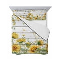thumbnail image 7 of Quilts Twin Size Bedding Set, Sunflower Lightweight Quilted Comforter, Summer Eucalyptus Botanical Floral Retro Soft Reversible Bedspread Coverlet with Pillow Covers for All Season, 68" x 86", 7 of 7