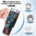 thumbnail image 3 of Pofeuu Mystic Wolf Dreamcatcher Print 40oz Ice Bully With Handle And Straw Stainless Steel Vacuum Insulated Cup And 2 In 1 Straw Lid, 3 of 8