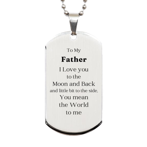 Father Silver Dog Tag Engraved Gift for Him Veterans Day