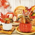 thumbnail image 2 of Pumpkin Decor Fall Decoration for Home Tanksgiving Floral Artificial Stackable Pumpkins for Harvest Tabletop Centerpiece Home Kitchen Party Supplies 4PCS, 2 of 7