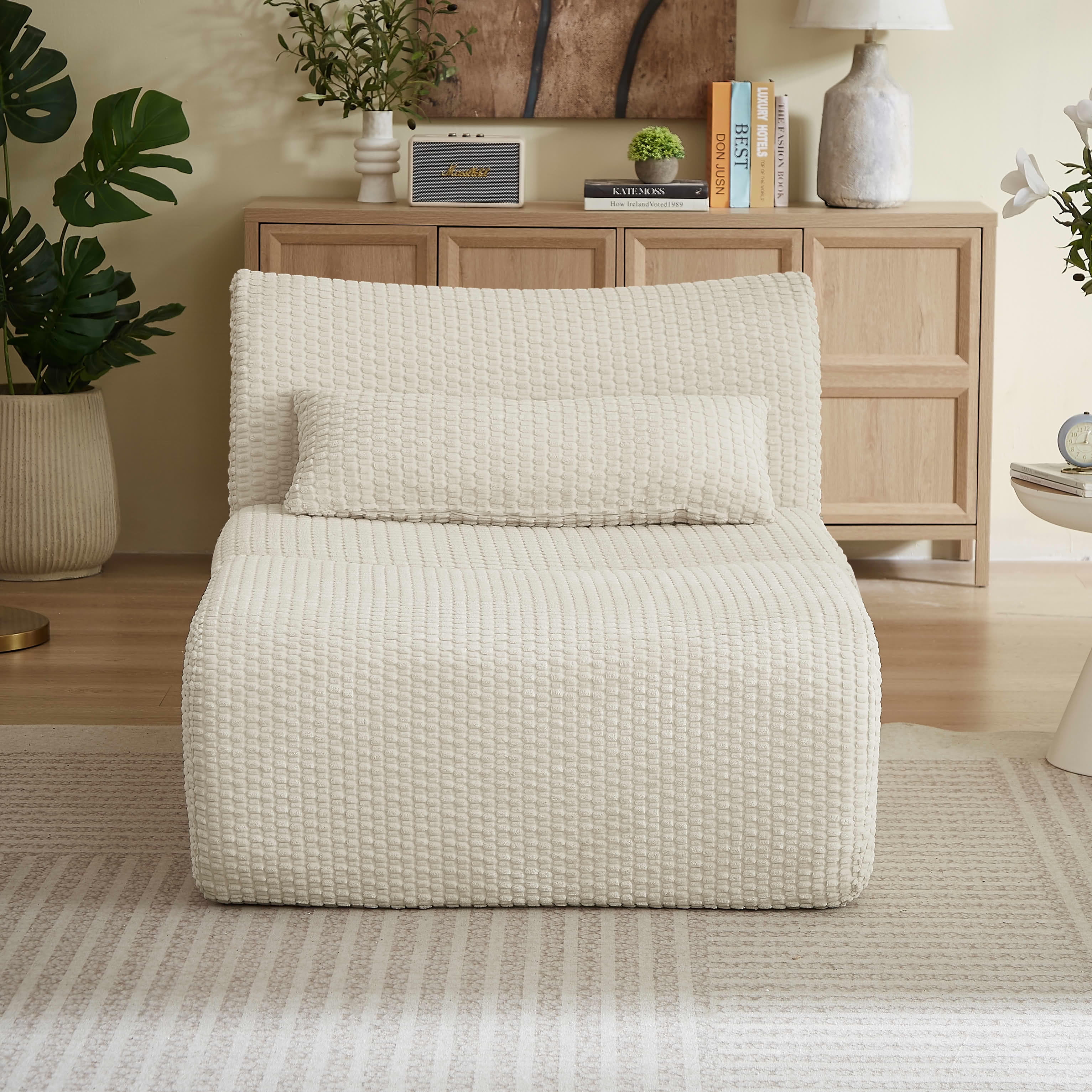MAYEERTY Minimalist Corduroy Cloud Loveseat Sofa, Boneless Sectional Couch, No Assembly for Living Room