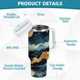 thumbnail image 2 of Yayeee 40oz Stainless Steel Tumbler with Straw and Handle Double-Wall Insulated Travel Water Bottle, Green Mountains, 2 of 8