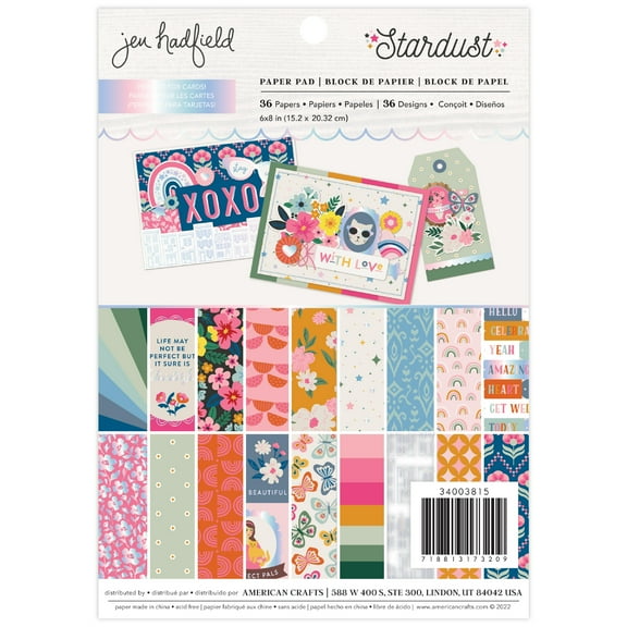 American Crafts Single-Sided Paper Pad 6"X8" 36/Pkg-Jen Hadfield Stardust