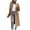 Khaki, variant on Women Winter Wool Blend Mid-Long Coat Lapel Tunic Jacket Outwear Loose Fashion Solid Color Open Front Coat Tops With Pockets
