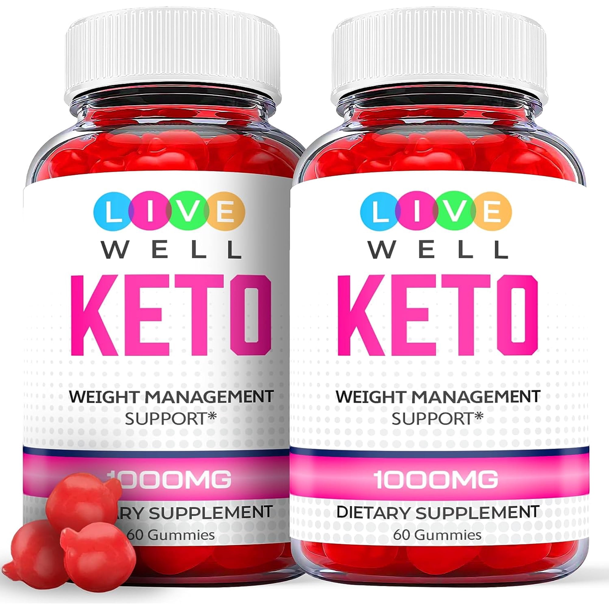 (2 Pack) Live Well Keto ACV Gummies - Supplement for Weight Loss - Energy & Focus Boosting Dietary Supplements for Weight Management & Metabolism - Fat Burn - 120 Gummies