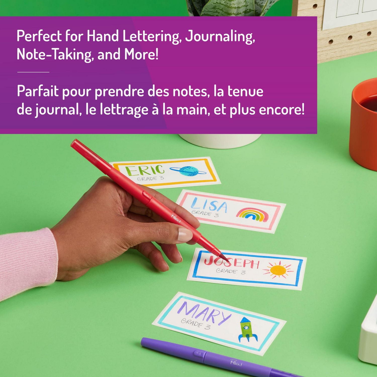 Paper Mate Flair DUAL Felt Tip Pens, Brush and Medium Tips, Assorted Colours