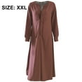 thumbnail image 2 of Apuakthei Women's Casual Dresses Long Sleeve V-Neck Dress Casual Loose Shift Dresses（Brick red）,L, 2 of 6