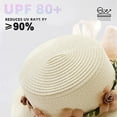 thumbnail image 3 of Sombrero de verano para niños con circunferencia de 52-54 cm, sombrero de paja plegable con protección solar y parte superior plana para playa y exteriores, color blanco lechoso, 3 of 5