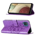thumbnail image 4 of Galaxy A12 Wallet Case, Embossed Butterfly PU Leather Credit Card Holder Slots Full Body Protection Kickstand Flip Folio Shockproof TPU Phone Cover for Samsung Galaxy A12,Light Purple, 4 of 7