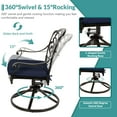 thumbnail image 2 of MEETWARM 9-Piece Outdoor Patio Dining Set, All Weather Cast Aluminum Patio Funiture Table and Chairs Set- 94.5” Rectangular Table and 2 Swivel Rocker Chairs, 6 Stationary, Umbrella Hole, Navy Blue, 2 of 8
