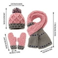 thumbnail image 4 of Winter Beanie Hat Scarf Gloves SetWinter Knitted Scarf And Mittens for Soft Yarn Textured Cold Weather Cozy Combo, 4 of 7
