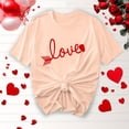 thumbnail image 1 of TIMIFIS T-Shirts de la Saint-Valentin pour Femmes, Manches Courtes, Col Rond, Mode, Imprimé Cœur d'Amour, 1 of 4