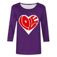 thumbnail image 4 of Tbopshirt Valentine's Day T-Shirts for Women 3/4 Sleeve,Casual Crewneck Loose Love Heart Graphic Tees Summer Plus Size Tops,S-XXXXXL, 4 of 4