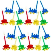 Spiraled Birthday Candles with Train Sets - 20 Pieces - 2.5 Inch - Short, Thin - for Kids, Party Favors, Weddings, Decorations, Toppers, Supplies, Parties, and More