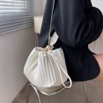 thumbnail image 1 of Bolso Bolsos cruzados de hombro plisados ​​de moda Bolsos de mujer de cuero PU (Beige), 1 of 5
