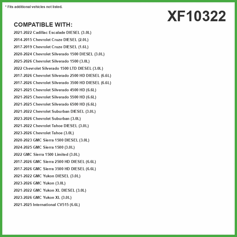 ECOGARD XF10322 Premium Diesel Fuel Filter Fits Chevrolet Silverado 2500 HD 6.6L DIESEL 2017-2020, Silverado 3500 HD 6.6L DIESEL 2017-2020, Cruze 2.0L DIESEL 2014-2015
