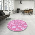 thumbnail image 4 of Ahgly Company Machine Washable Indoor Rectangle Transitional Neon Pink Area Rugs, 8' x 12', 4 of 7