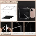 thumbnail image 4 of Clear Acrylic Display Case with Black Base & 4 Pcs Rubber Rings 6x6x6 Inch Cube Clear Self-Assembly Acrylic Box Dustproof Protection Showcase for Action Figures Collectibles Toys, 4 of 7