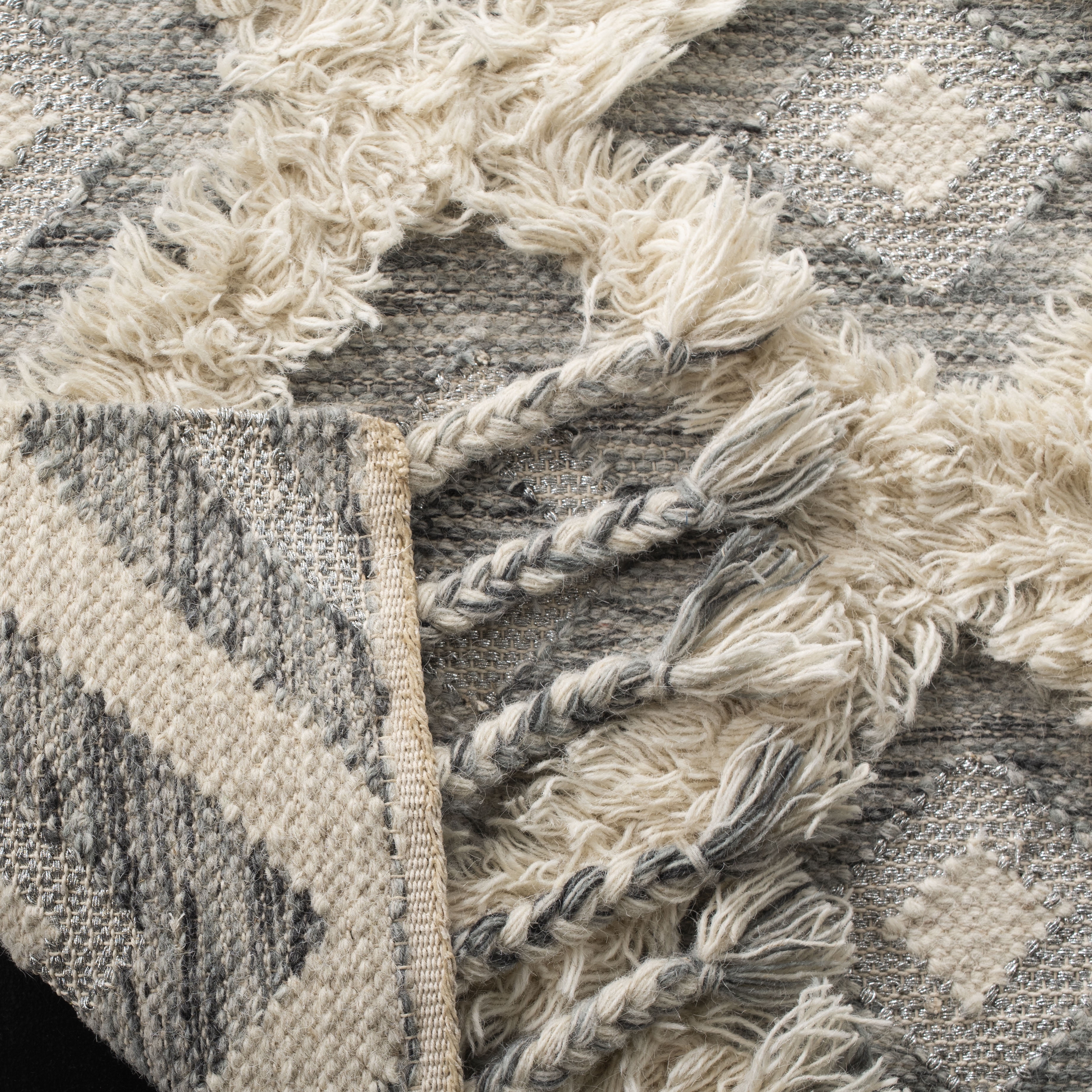 SAFAVIEH Kenya Montague Geometric Area Rug, Grey/Ivory, 6' x 9'
