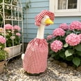 thumbnail image 5 of AuroraX Porch Goose Summer Outfit 17-19 In Porch Goose Clothes Set 23" Checked Dress Front Porch Goose 23 inch Clothing Fall Summer Seasonal Decor, 5 of 6