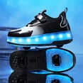 thumbnail image 6 of Cyiecw Kids Shoes - New Upgraded with Wheels LED Light Color Shoes Shiny Roller Skates Skate Shoes Simple Kids Gifts Boys Girls The Best Gift for Party Birthday Christmas Day, 6 of 7