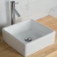 thumbnail image 3 of KRAUS Elavo Square Vessel White Porcelain Ceramic Bathroom Sink, 15 inch, 3 of 9