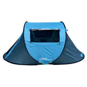 Tente de camping instantanée pour 2 personnes, portable étanche avec un sac de transport pour le camping, la pêche, la randonnée, l'escalade, bleu