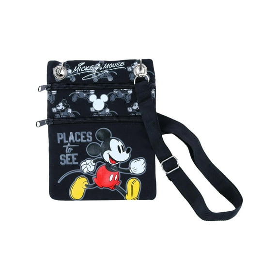 Disney Mickey Mouse Zip-Up Passport Bag, Crossbody
