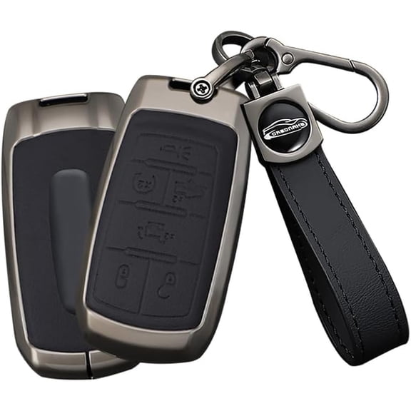 Key Fob Cover Compatible with Dodge RAM 1500 2500 3500 2019-2025 6 Button Keychain Case Holder Protector,Long-black