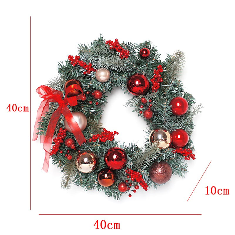New Luxury Artificial Christmas Wreath Snowy Decoration Baubles Berries-40CM 