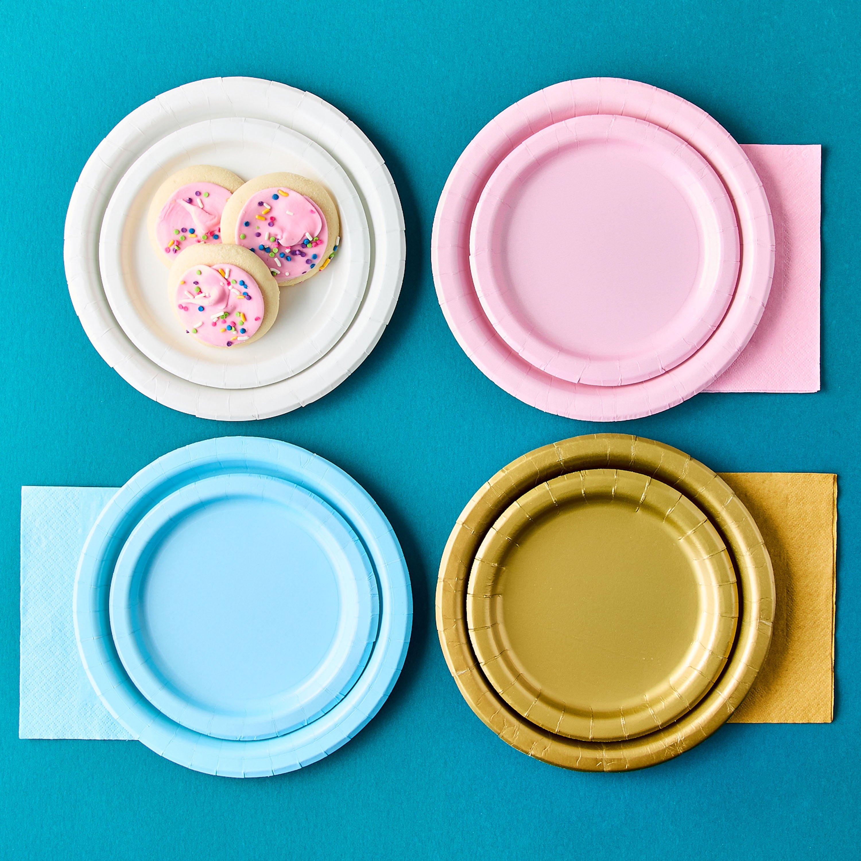 (6 pack) 24CT 6.5IN x 6.5IN Light Blue Disposable Paper Napkins by Way To Celebrate