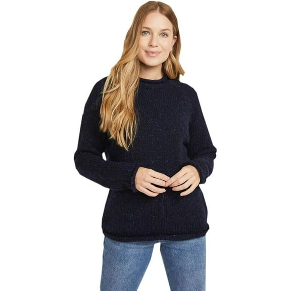 Irish Roll Neck Sweater For Women Made By Aran Woollen Mills