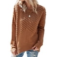 thumbnail image 3 of Womens Sweaters Long Sleeve Tops Crew Neck Knit Pullover Sweaters Fall Fashion Dressy Casual Basic Clothes Brown XL, 3 of 9