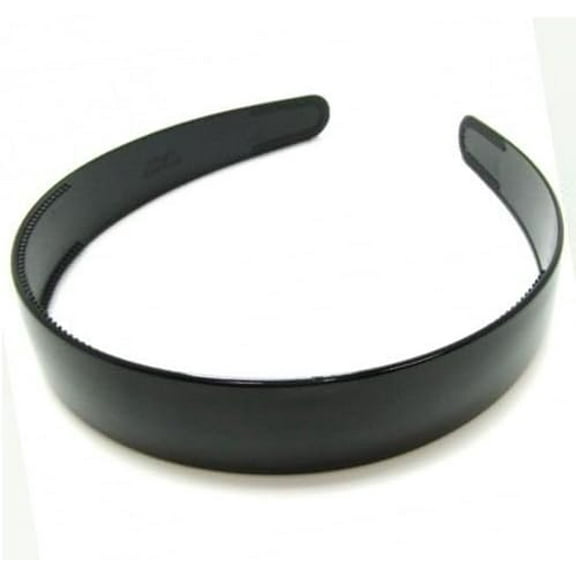 Twilo Design Plain Simple Black Wide 2.5Cm Plastic Alice Band Headband Hair Band