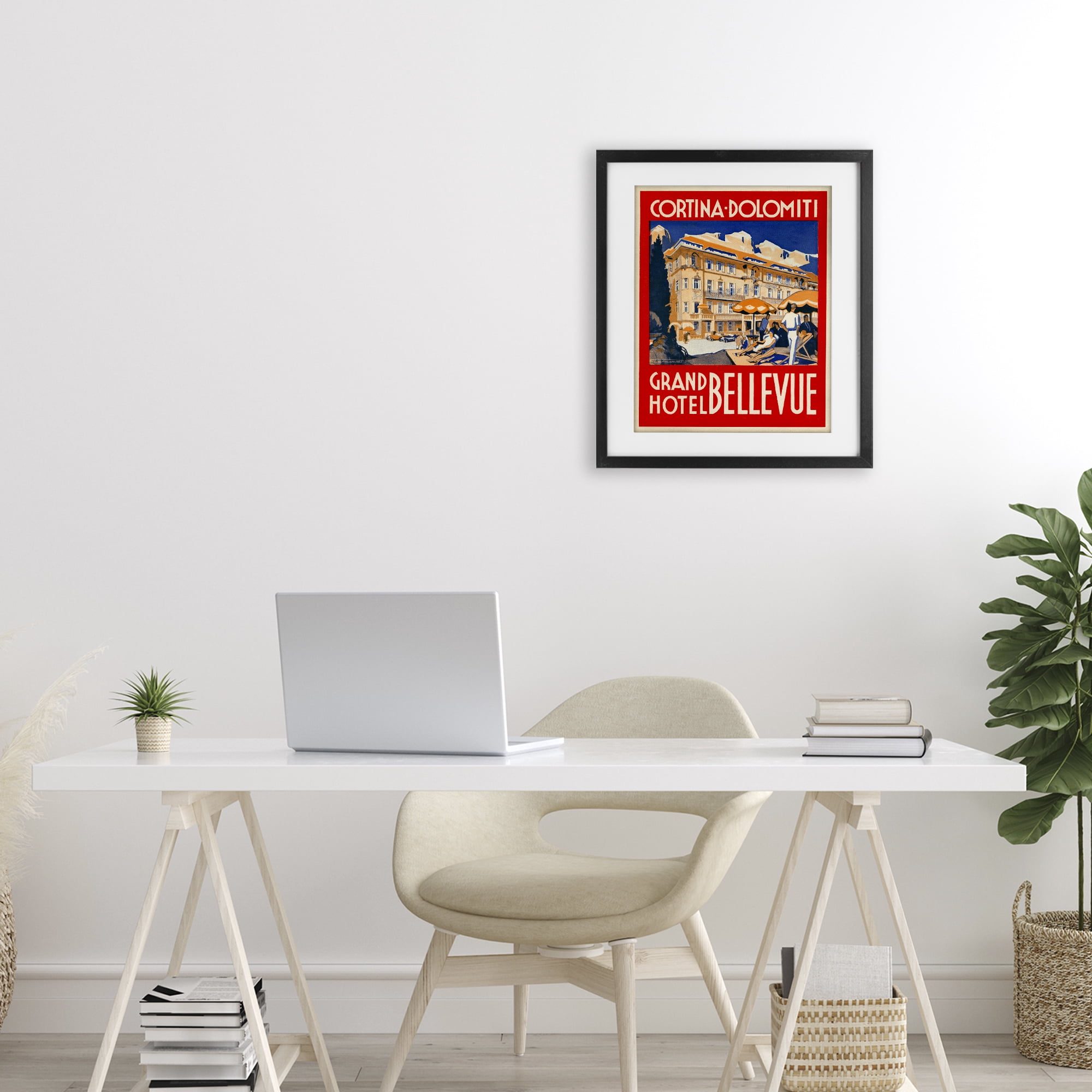 Stupell Industries Grand Hotel Bellevue Vintage Black Framed Print Under Glass, design by Print Collection