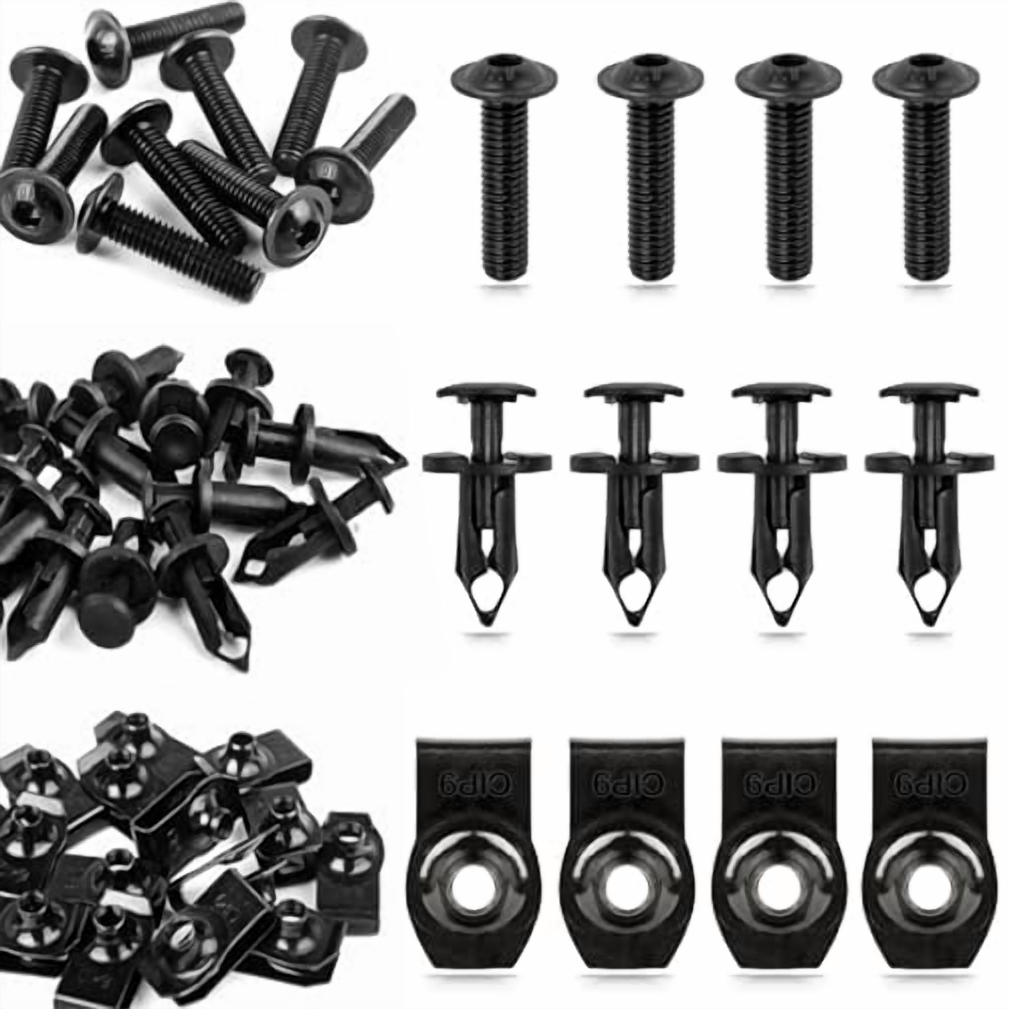 Moveland 200PCS 8mm UTV/ATV Fender Push Clips Kit With Removal Tool – Nylon Rivet Fasteners For Polaris, Can-Am, Kawasaki, Honda