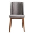 thumbnail image 2 of Armen Living Chaise de Salle à Manger Moderne en Tissu Gris & Noyer, 2 of 11