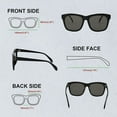 thumbnail image 5 of FEISEDY Oversized Sunglasses for Women Men Square Trendy UV400 with Subulate Rivets B2799, 5 of 5